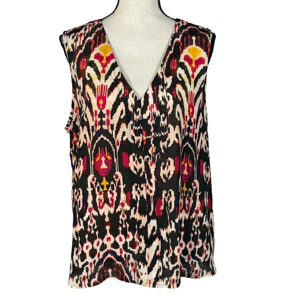 A.N.A. X-Large Tank Top Sleeveless Lightweight Semi-Sheer Hi-Low Hem V-Neck